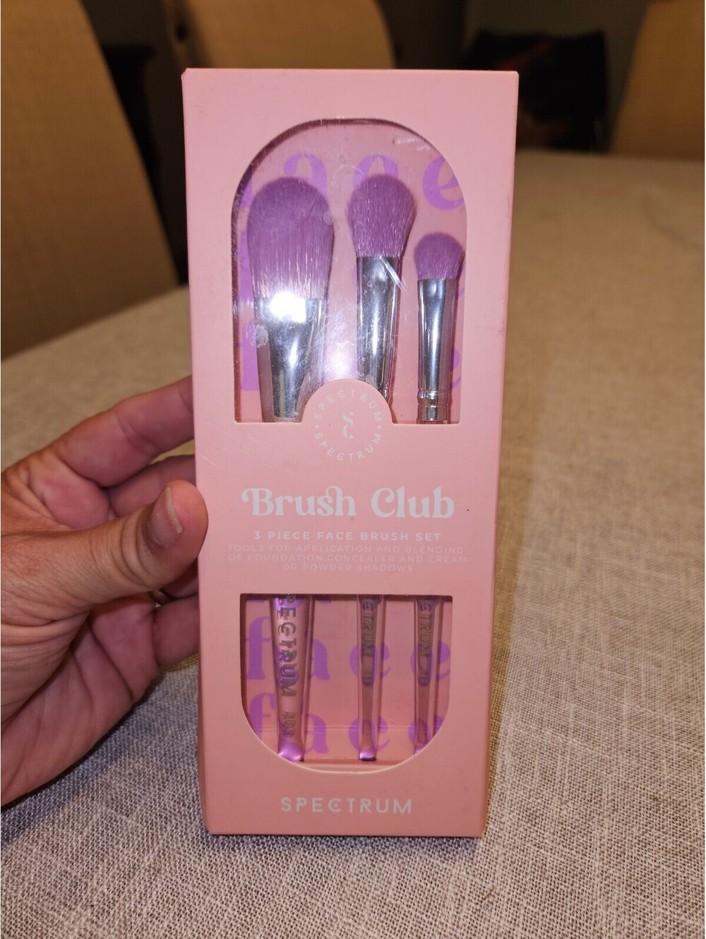 Spectrum Brush Club 3 Piece Face Brush Set NIP
